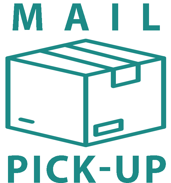 An icon representing complementary mail and package pick-up