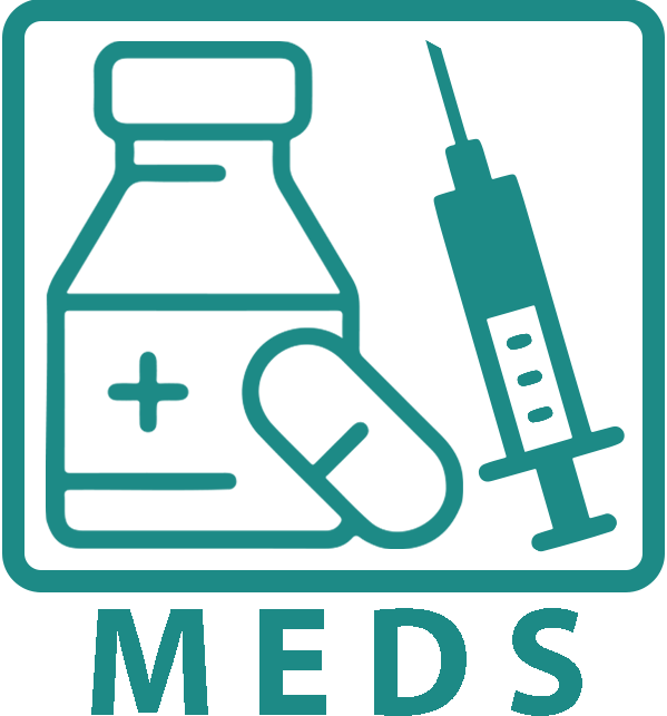 An icon representing medication and injections for pets